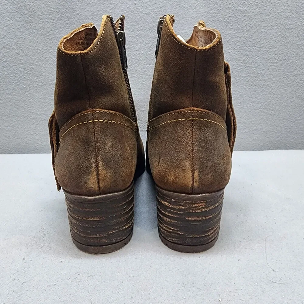 Born‎ Alondra Brown Suede Women's Western Tassle Booties Sz 6 - NWOB